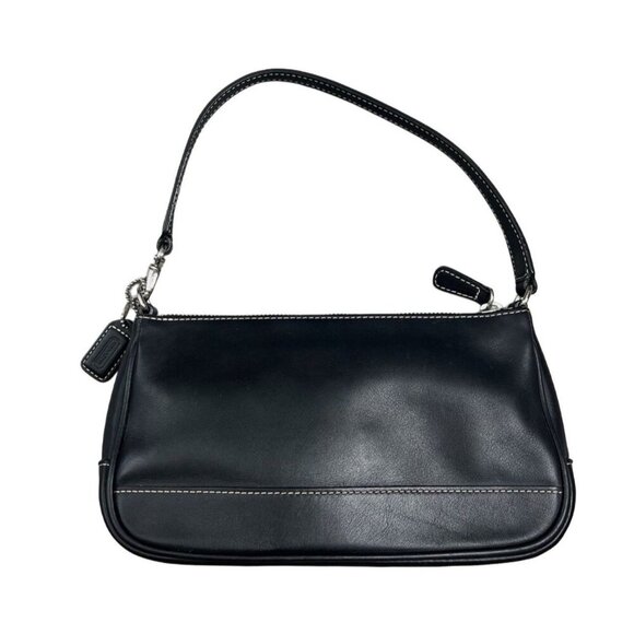 Coach Vtg Hamptons Y2K Black Leather Mini Demi Bag 7785, Shoulder Bag / Convert - Picture 1 of 10